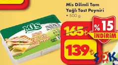MİS DİLİMLİ TAM YAĞLI TOST PEYNİRİ 500 G MİS DİLİMLİ TAM YAĞLI TOST PEYNİRİ 500 G